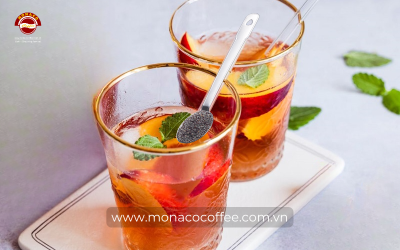 Trà đào hạt chia – hỗ trợ giảm cân hiệu quả. 